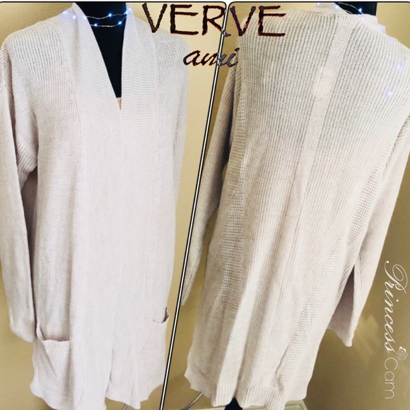 Verve Ami Oatmeal/Heather Ivory Midi Open Cardigan - Picture 6 of 8